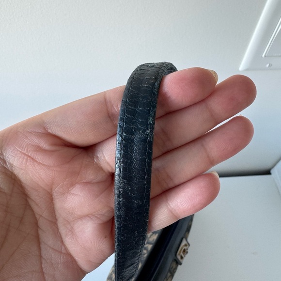 Vintage Christian Dior Trotter Canvas Shoulder Bag Navy - Picture 9 of 11